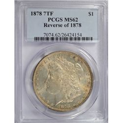 1878 7F MORGAN DOLLAR PCGS MS62