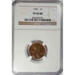 1941 PROOF LINCOLN CENT NGC PF64 RB
