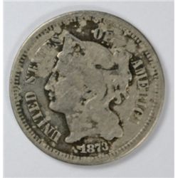 1873 THREE CENT NICKEL VG