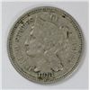Image 1 : 1881 THREE CENT NICKEL VF