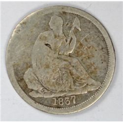 1857 SEATED DIME AG