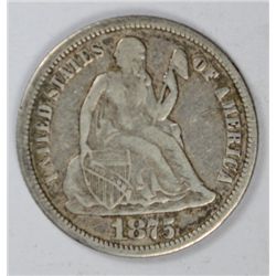 1875 SEATED DIME FINE