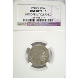 1918/17D  Buffalo nickel  NGC FINE cleaned fine GS =$2200 est $$1700-$1800