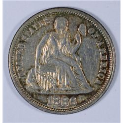 1886  Seated Liberty dime all original color AU est $75-$80
