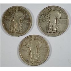 1918PDS Standing Liberty quarters  VG/F all original color est $65-$70