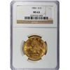 Image 1 : 1883 $10.00 GOLD LIBERTY NGC MS63 VERY SCARCE DATE, WHOLESALE 2350.00