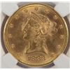 Image 2 : 1883 $10.00 GOLD LIBERTY NGC MS63 VERY SCARCE DATE, WHOLESALE 2350.00