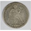 Image 1 : 1890 SEATED DIME VG