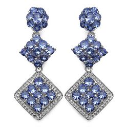 4.92ctw Genuine Tanzanite .925 Sterling Silver Earrings