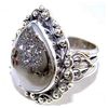 Image 1 : Silver and Coated Drusy Ring