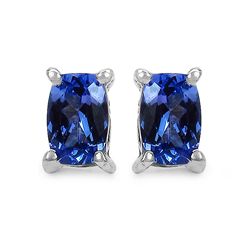 1.06ctw Genuine Tanzanite .925 Sterling Silver Earrings