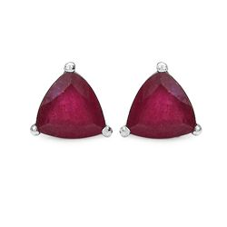 1.60ctw Genuine Ruby .925 Sterling Silver Earrings
