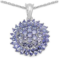 3.01ctw Genuine Tanzanite .925 Sterling Silver Pendant