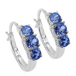 1.66ctw Genuine Tanzanite .925 Sterling Silver Earrings