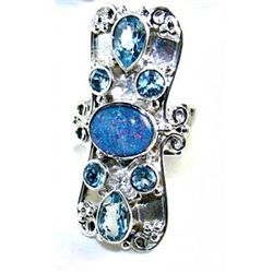 Silver and Blue Topaz Ring