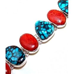 Coral & Turquoise Bracelet