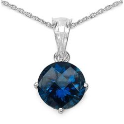 4.40ctw Genuine Blue Topaz .925 Sterling Silver Pendant