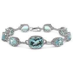 24.7ctw Genuine Blue Topaz .925 Sterling Silver Bracelet