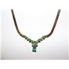 Image 2 : 18K GOLD DIAMOND AND EMERALD NECKLACE