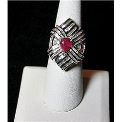 14K GOLD DIAMOND AND RUBY RING