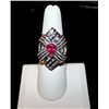 Image 4 : 14K GOLD DIAMOND AND RUBY RING