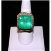 Image 1 : 14K GOLD DIAMOND AND EMERALD RING