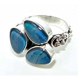 Silver and Fire Opal Ring