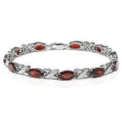 13.20 Carat Genuine Garnet .925 Silver Bracelet