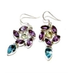 Amethyst & Blue Topaz Earrings