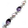 Image 1 : Amethyst & Pearl Bracelet