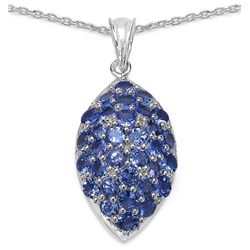 3.20ctw Genuine Tanzanite .925 Sterling Silver Pendant