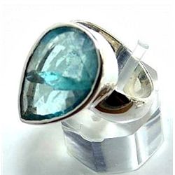 Silver and Green Amethyst Ring