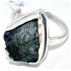 Image 1 : Silver and Moldavite Ring