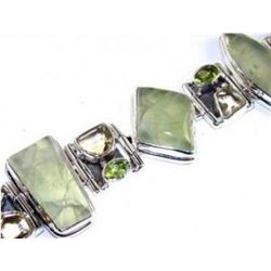 Prenite, Peridot and Citrine Bracelet