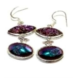 Coated & Titanium Drusy Earrings