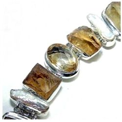 Biwa Pearl & Citrine Bracelet