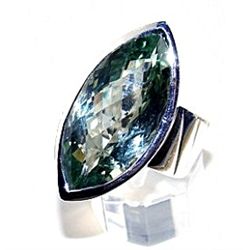 Silver and Green Amethyst Ring