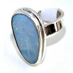 Silver and Fire Opal Ring