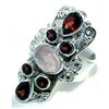 Image 1 : Silver and Garnet & Rose Quartz Ring