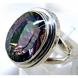 Silver and Mystic Topaz Ring