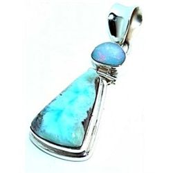 Larimar & Fire Opal Pendant