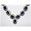 Image 3 : 14K GOLD DIAMOND AND BLUE SAPPHIRE NECKLACE