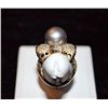 Image 3 : 14K GOLD DIAMOND AND TAHITIAN PEARL RING