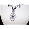 Image 2 : 14K GOLD DIAMOND AND BLUE SAPPHIRE NECKLACE