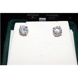 14K GOLD DIAMOND SOLITAIRE EARRINGS