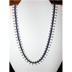 14K GOLD DIAMOND AND BLUE SAPPHIRE NECKLACE