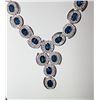 Image 2 : 14K GOLD DIAMOND AND BLUE SAPPHIRE NECKLACE