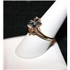 Image 2 : 14K GOLD DIAMOND AND BLUE SAPPHIRE RING