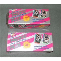 LOT OF 2 FACTORY SEALED SETS OF 1991 NFL PACIFIC PRO FOOTBALL CARDS