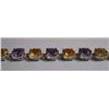 Image 1 : 12.960g Bracelet of Citrine and Amethyst Sterling Silver